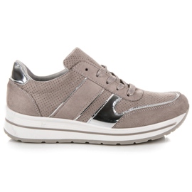 Seastar Zamszowe obuwie na platformie szare