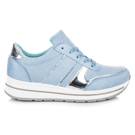 Seastar Zamszowe obuwie na platformie niebieskie