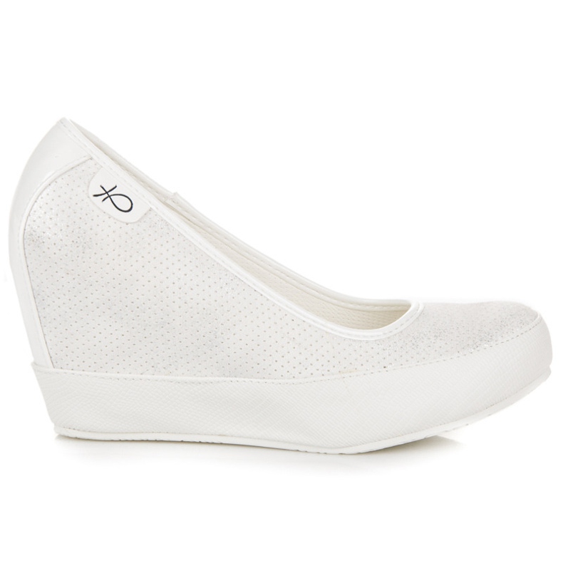 Vices Białe czółenka na koturnie