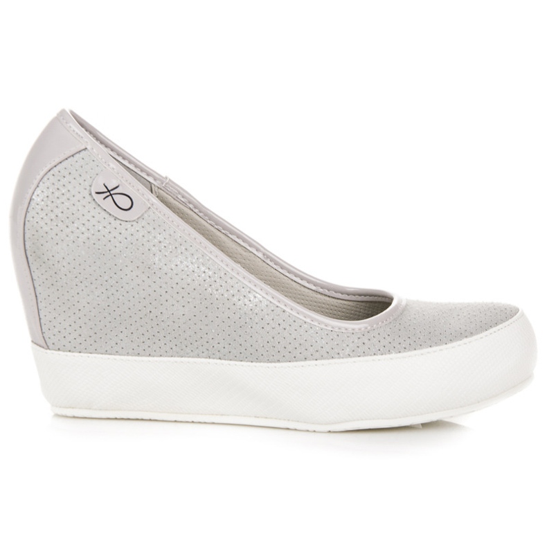 Vices Szare czółenka na koturnie