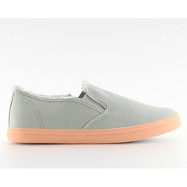 Slipony damskie szare NB166 grey
