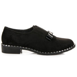 Vices Zamszowe Półbuty Z Kokardką czarne
