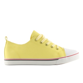 Trampki damskie licowe żółte XL01p Beige