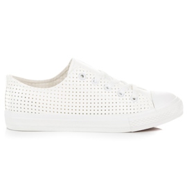 Kylie Ażurowe Trampki Na Wiązanie białe