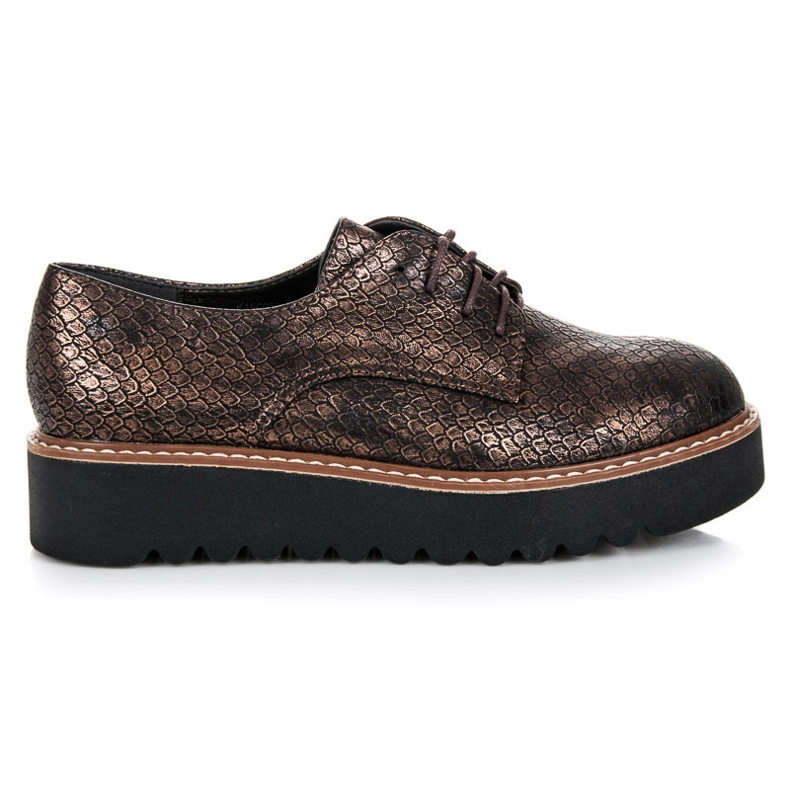 Kylie Półbuty na platformie brązowe