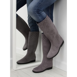 Kalosze damskie oficerki szare D62P Grey