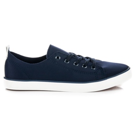 Camo Tekstylne trampki damskie niebieskie