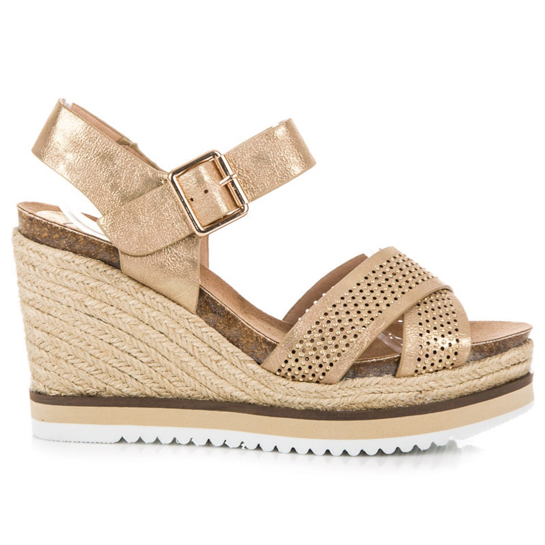 Kylie Sandały na koturnie żółte