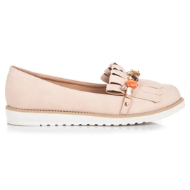 Vices Mokasyny Z Koralikami brązowe