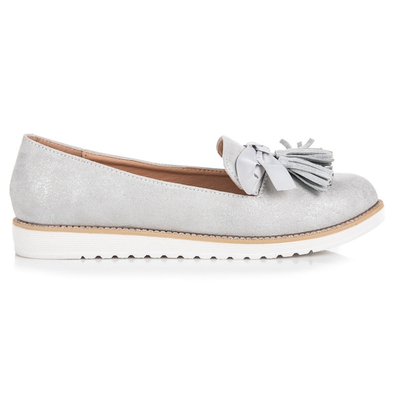 Vices Zamszowe Lordsy Z Frędzlami szare