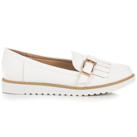 Vices Mokasyny z ozdobną sprzączką białe