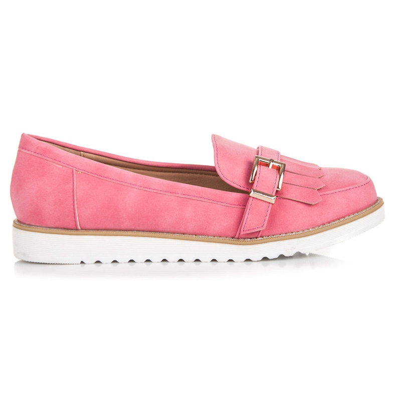 Vices Mokasyny Z Ozdobną Sprzączką różowe