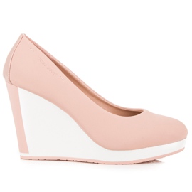 Vices Różowe Czółenka Na Koturnie