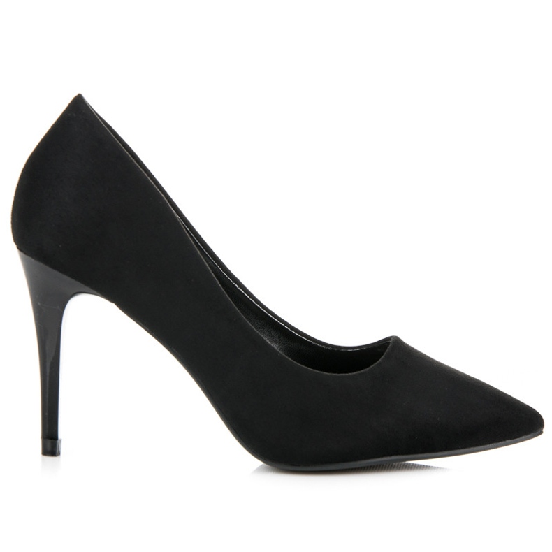 Czarne szpilki z zamszu