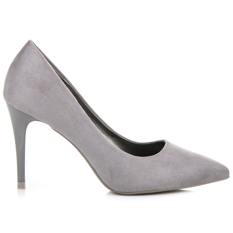 Szare szpilki z zamszu