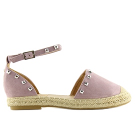 Espadryle z ćwiekami fioletowe 99-26 purple
