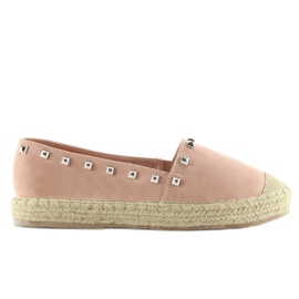 Espadryle damskie różowe 99-17 pink