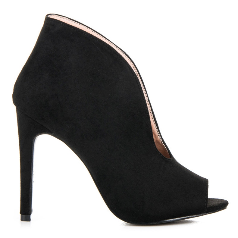 Zamszowe wiosenne botki czarne