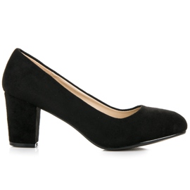 Biznesowe czółenka na słupku czarne