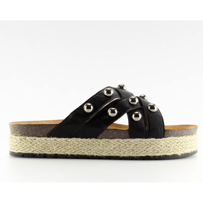 Klapki espadryle czarne CK22P black