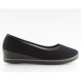 Baleriny na koturnie czarne c21v black