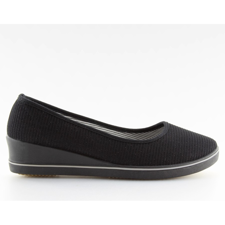 Baleriny na koturnie czarne c21v black