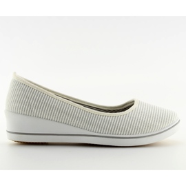 Baleriny na koturnie srebrne c21v Silver szare
