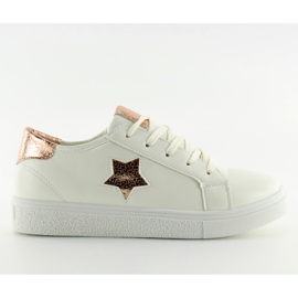 Trampki damskie białe 343-Y gold żółte