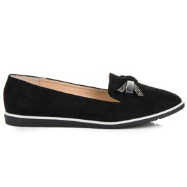 Sergio Todzi Zamszowe lordsy z kokardką czarne