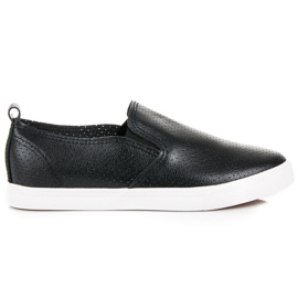 Bestelle Czarne ażurowe slipony