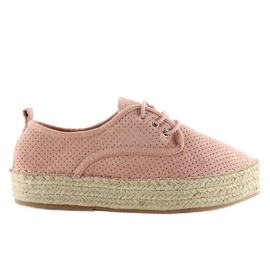 Espadryle damskie różowe LL-118 Pink