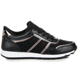 Czarne Trampki Z Brokatem