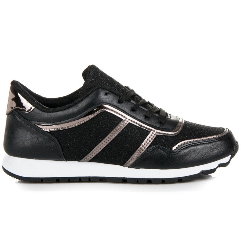 Czarne Trampki Z Brokatem