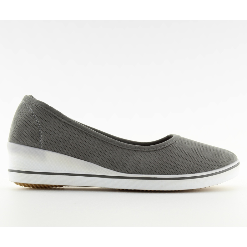 Baleriny na koturnie ciemne szare DK.GREY