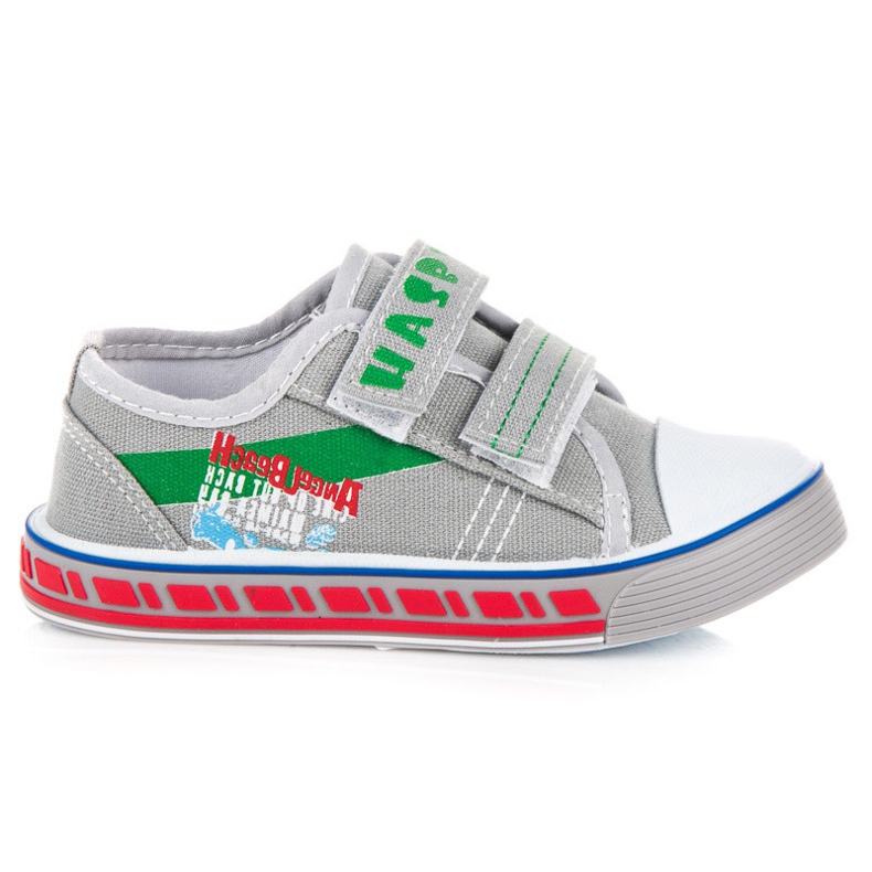 Hasby Chłopięce Trampki Na Rzep szare