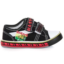 Hasby Chłopięce trampki na rzep czarne