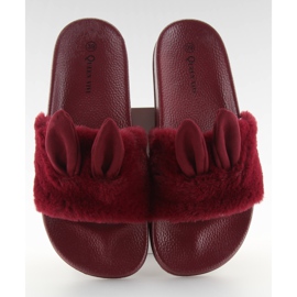 Klapki Z Futerkiem I Uszkami 58-2 Ii-Gat czerwone