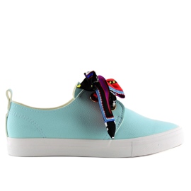 Trampki sznurowane wstążką niebieskie XL09P L.BLUE