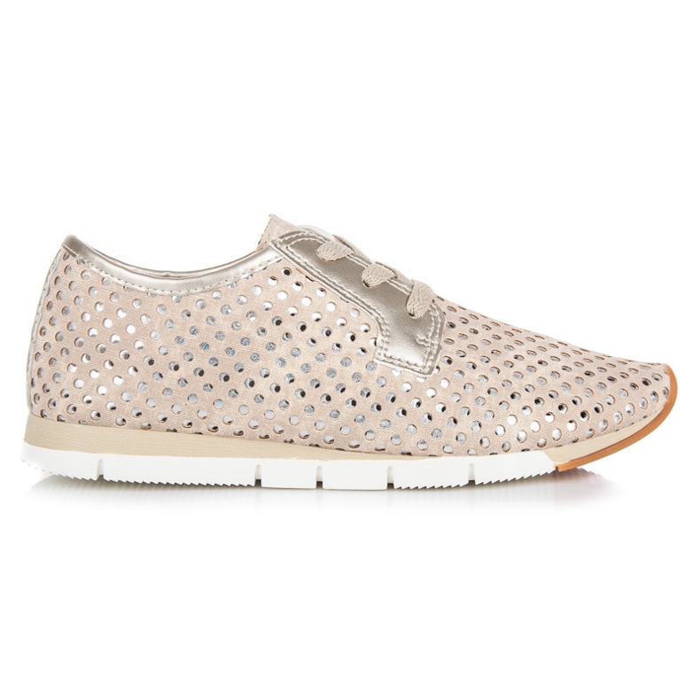 Kylie Modne Wiązane Trampki żółte brązowe