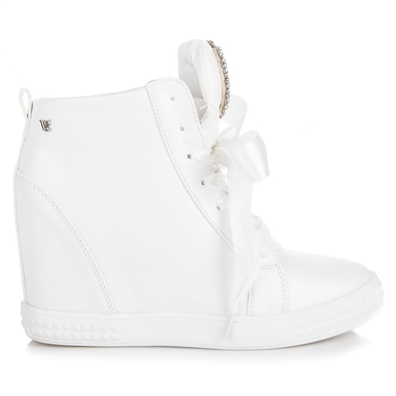 Vices Sneakersy wiązane wstążką białe