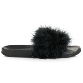 Kapcie Z Futerkiem czarne