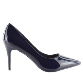 Czółenka damskie lakierowane granatowe LEI-83 Blue