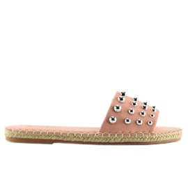 Klapki damskie espadryle różowe LL-120P Pink