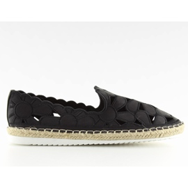 Ażurowe espadryle damskie czarne LT86 black
