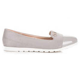 Vinceza Lordsy z lakierowanym noskiem szare