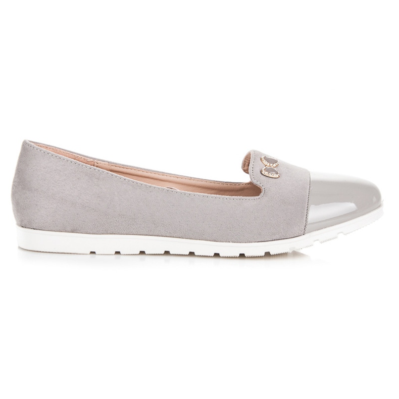 Vinceza Lordsy z lakierowanym noskiem szare