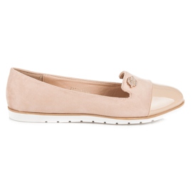 Vices Stylowe zamszowe baleriny brązowe