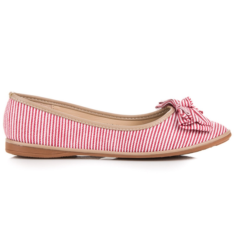 Seastar Prążkowane Baleriny Z Kokardką czerwone