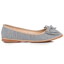 Seastar Prążkowane baleriny z kokardką czarne