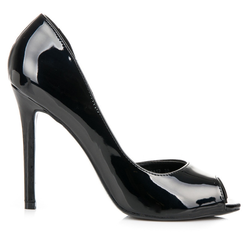 Seastar Lakierowane szpilki open toe czarne